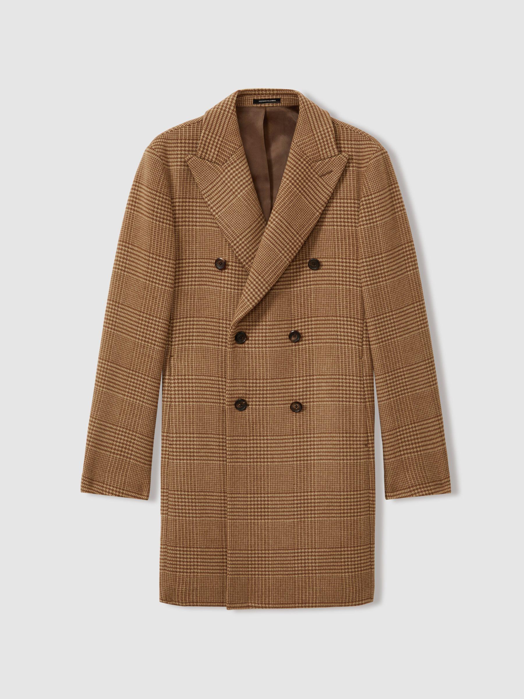 Rimini Camel Wool Blend Double Breasted Overcoat Product Image