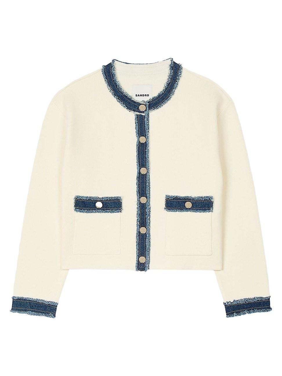 Womens Cardigan with Denim Details Product Image