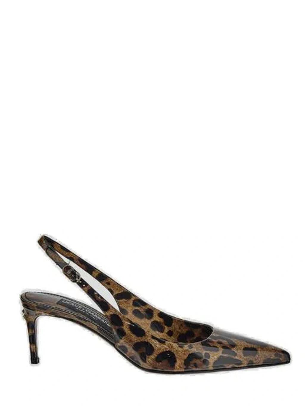 DOLCE & GABBANA Luxurious Leopard Printed Slingback Pumps For Women In Lavender Product Image