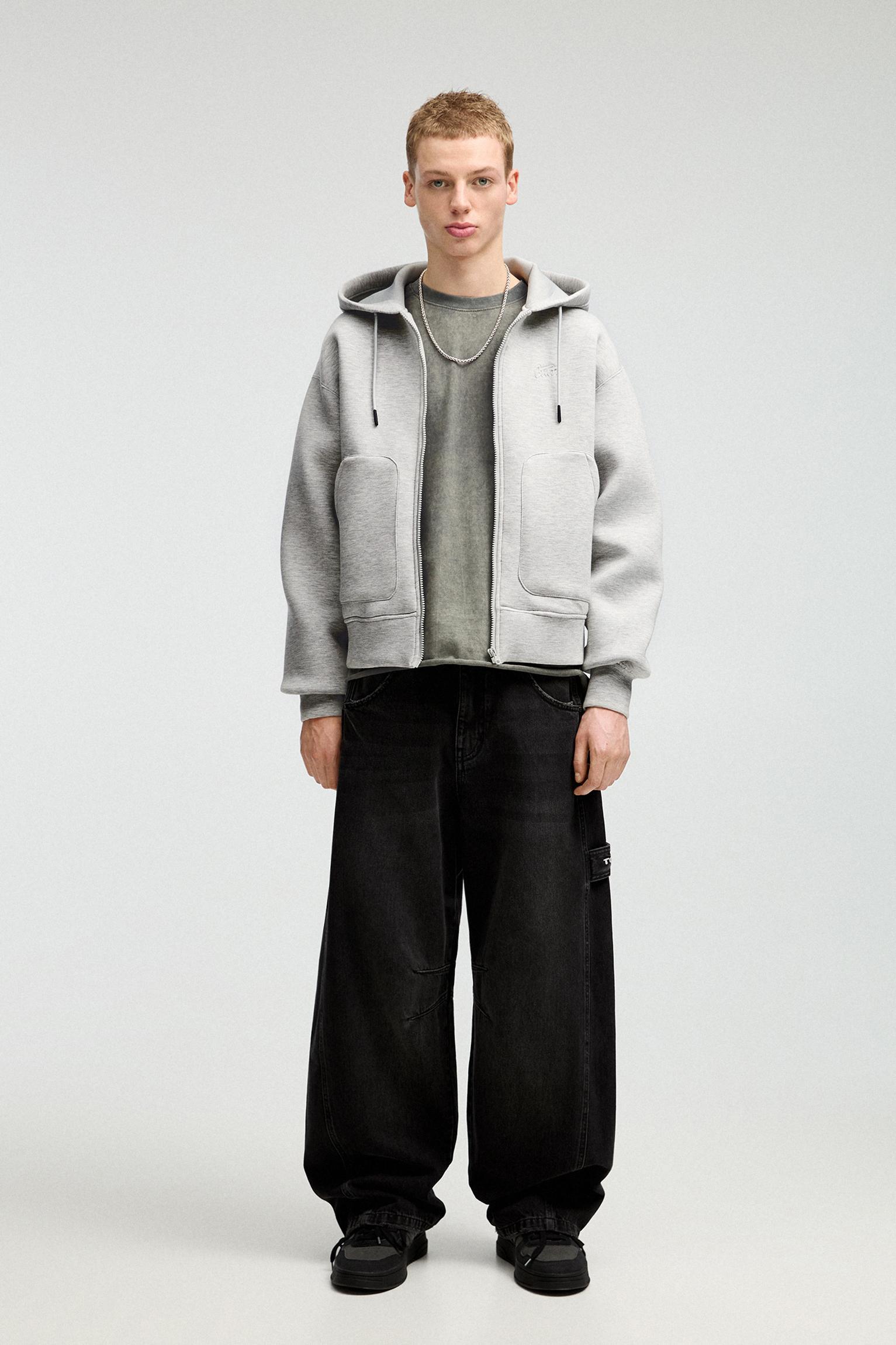 STWD neoprene-effect hooded jacket Product Image