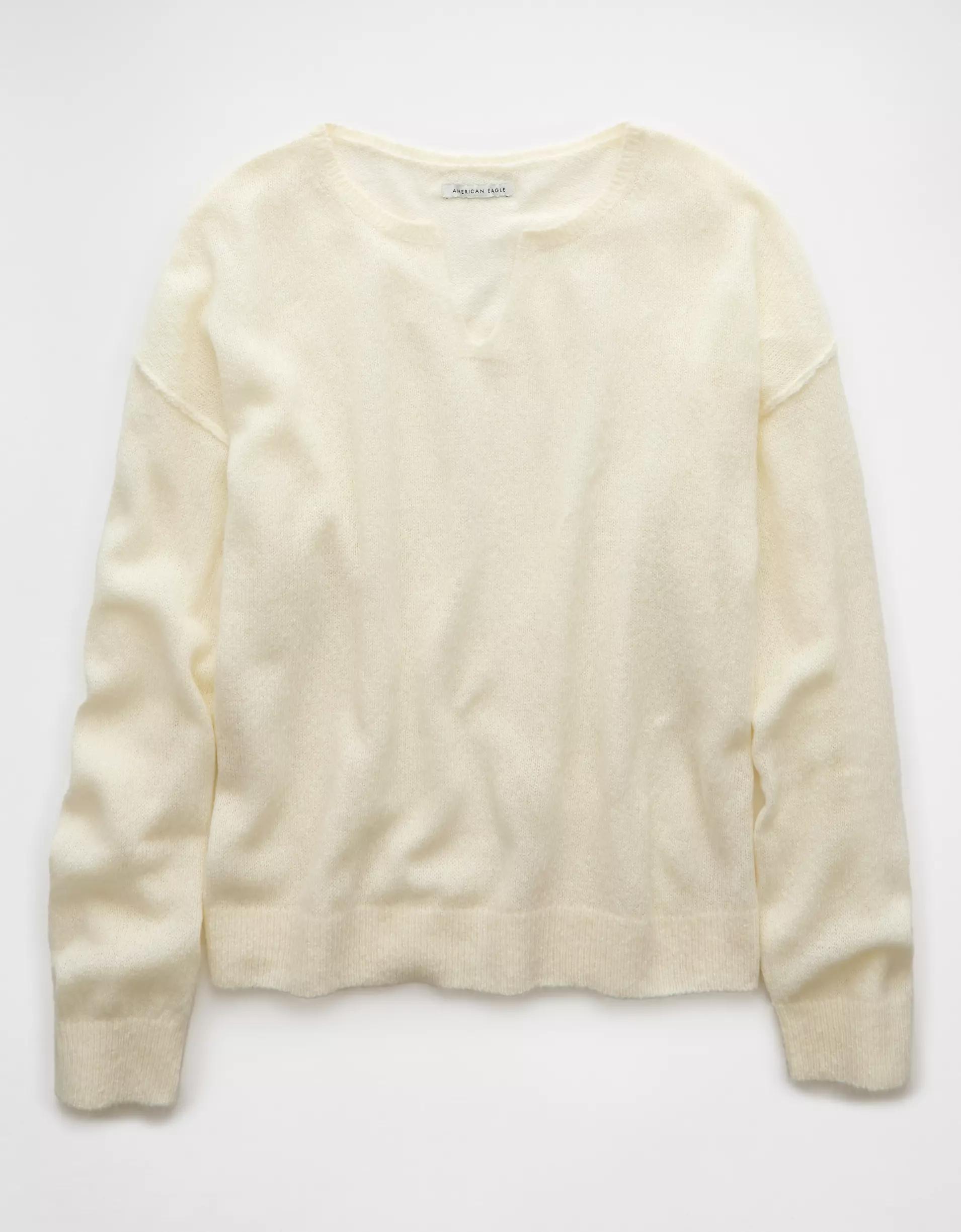 AE Whoa So Soft Notch Neck Sweater Product Image