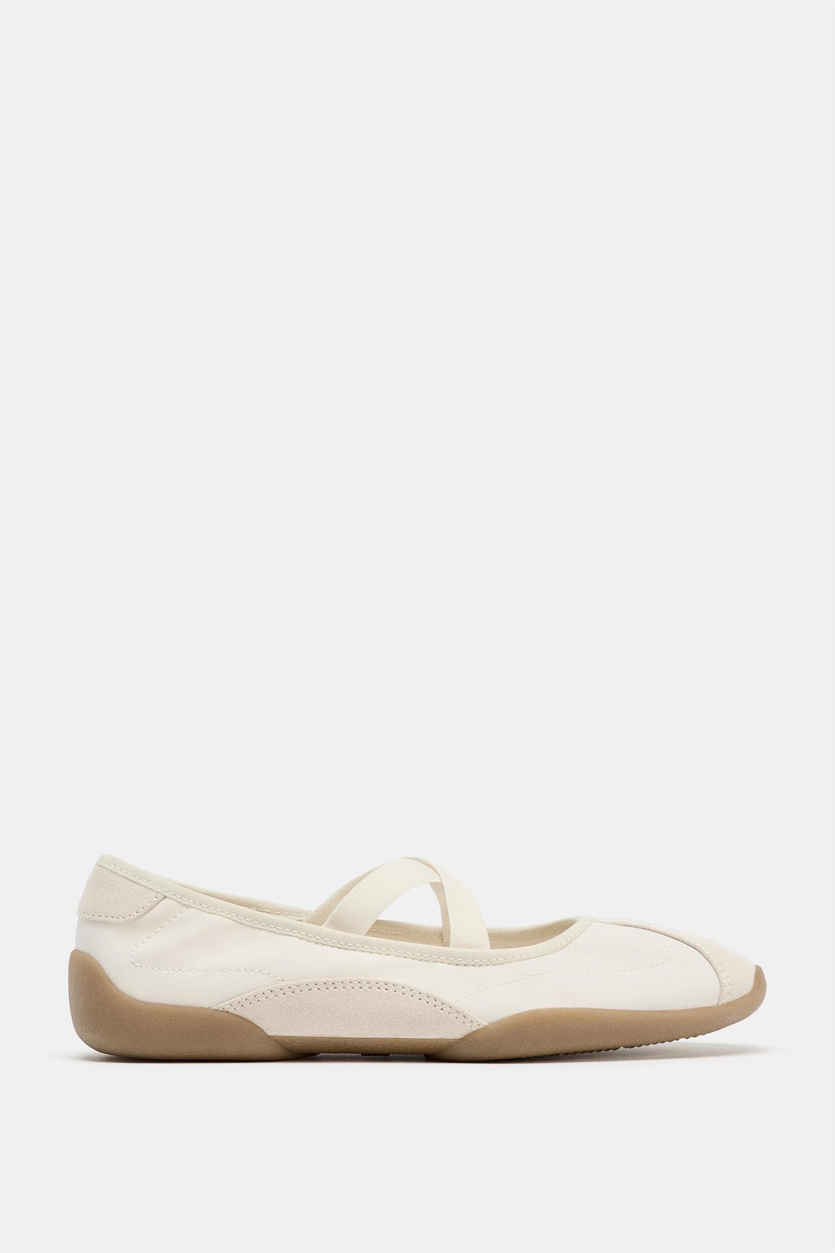 SPORTY BALLET FLATS WITH ELASTIC STRAPS Product Image