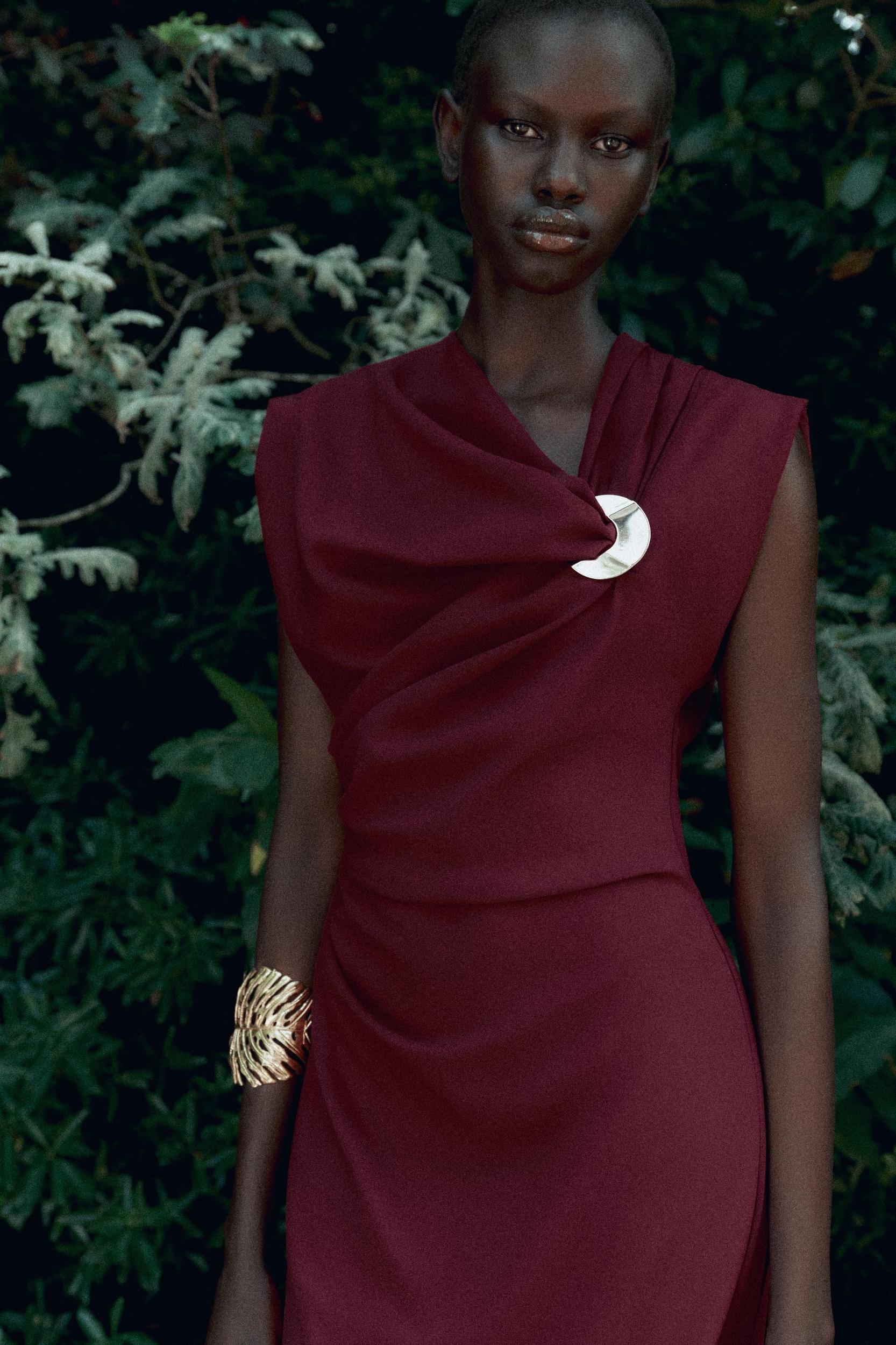 GOLD APPLIQUÉ MIDI DRESS Product Image