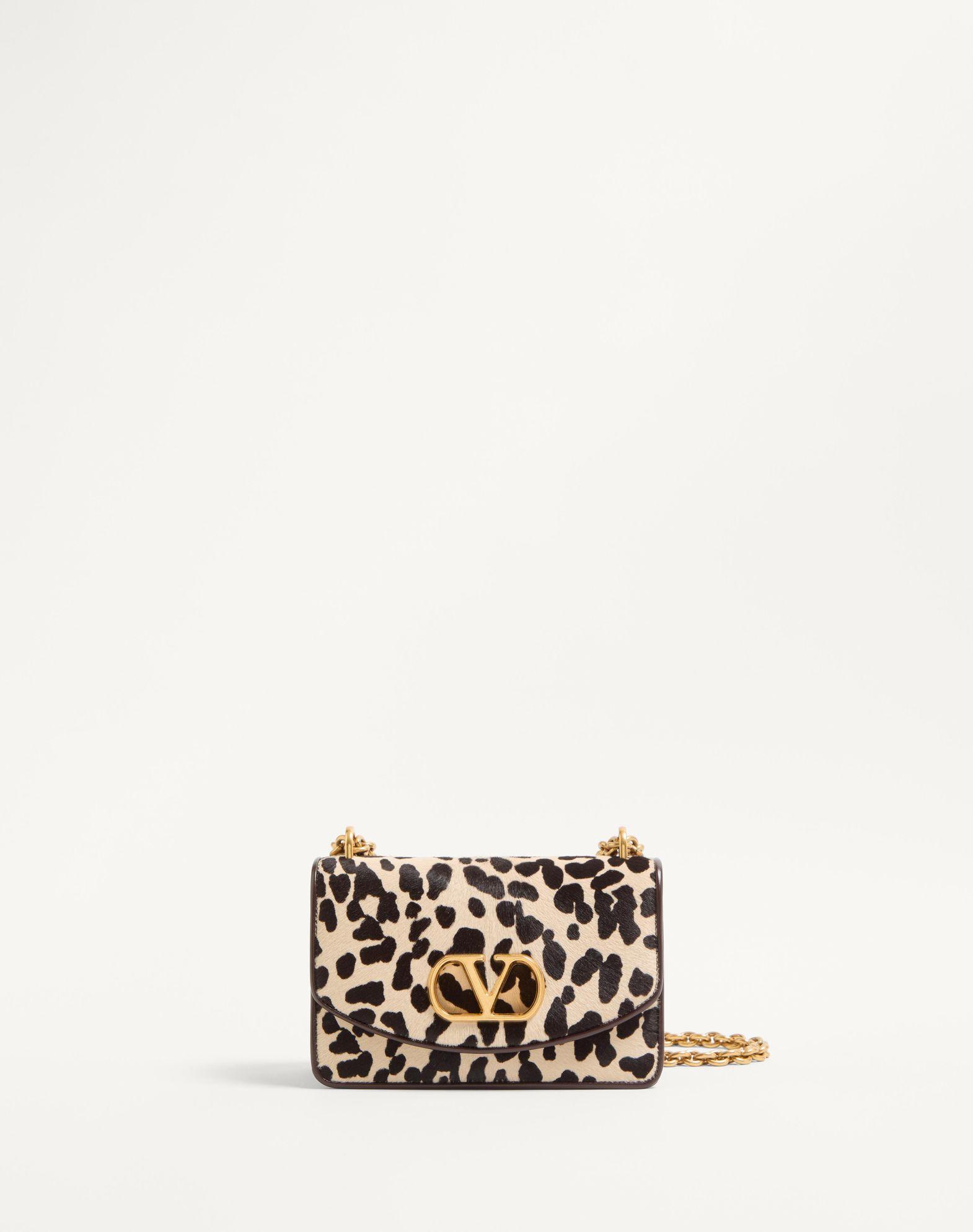 Valentino Garavani Vain Small Shoulder Bag In Pony Effect Calfskin With Animalier Print Product Image
