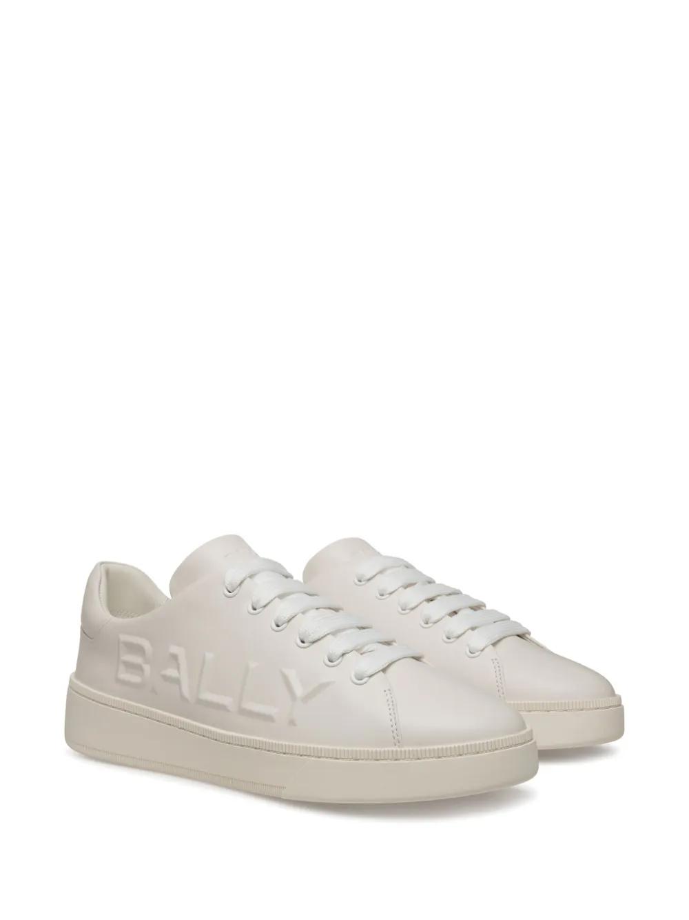 Raise logo-embossed leather trainers Product Image
