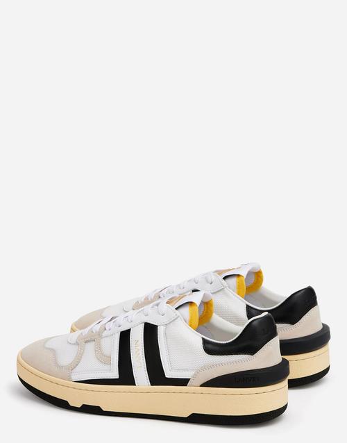 LANVIN Black And White Leather Clay Low Mesh Sneakers Product Image