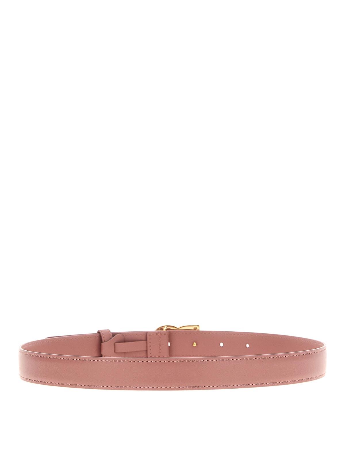 DOLCE & GABBANA Logo-plaque Belt In Rosa Product Image