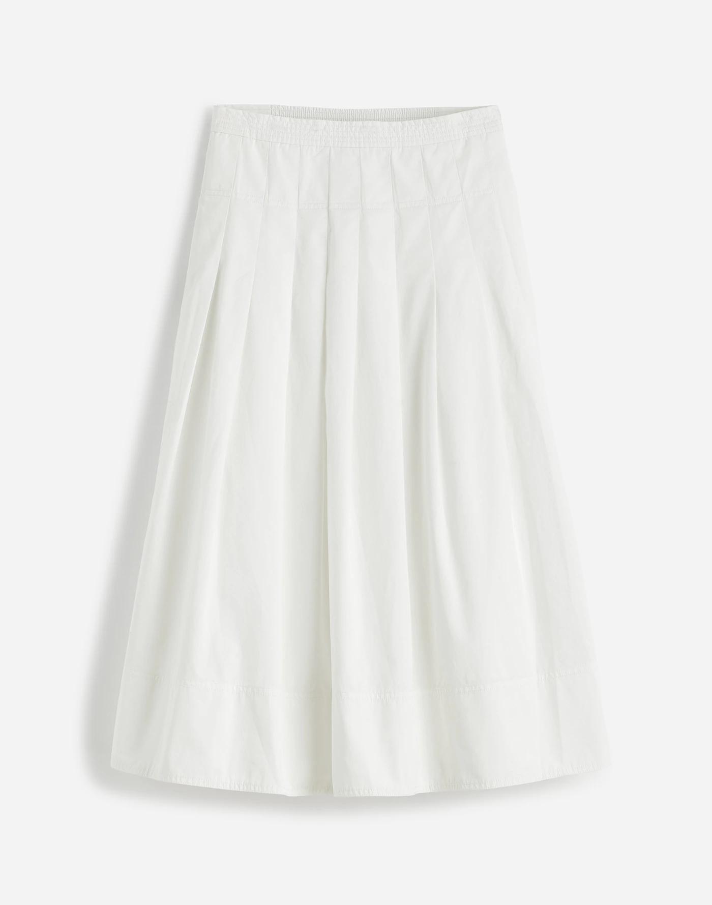 Pleated Midi Skirt in Cotton Poplin Product Image