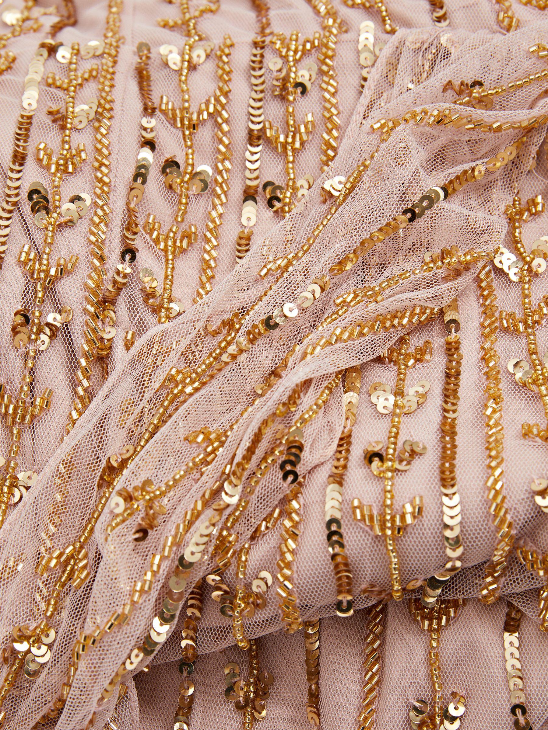 Raishma Embellished Off-The-Shoulder Maxi Dress in Nude Product Image