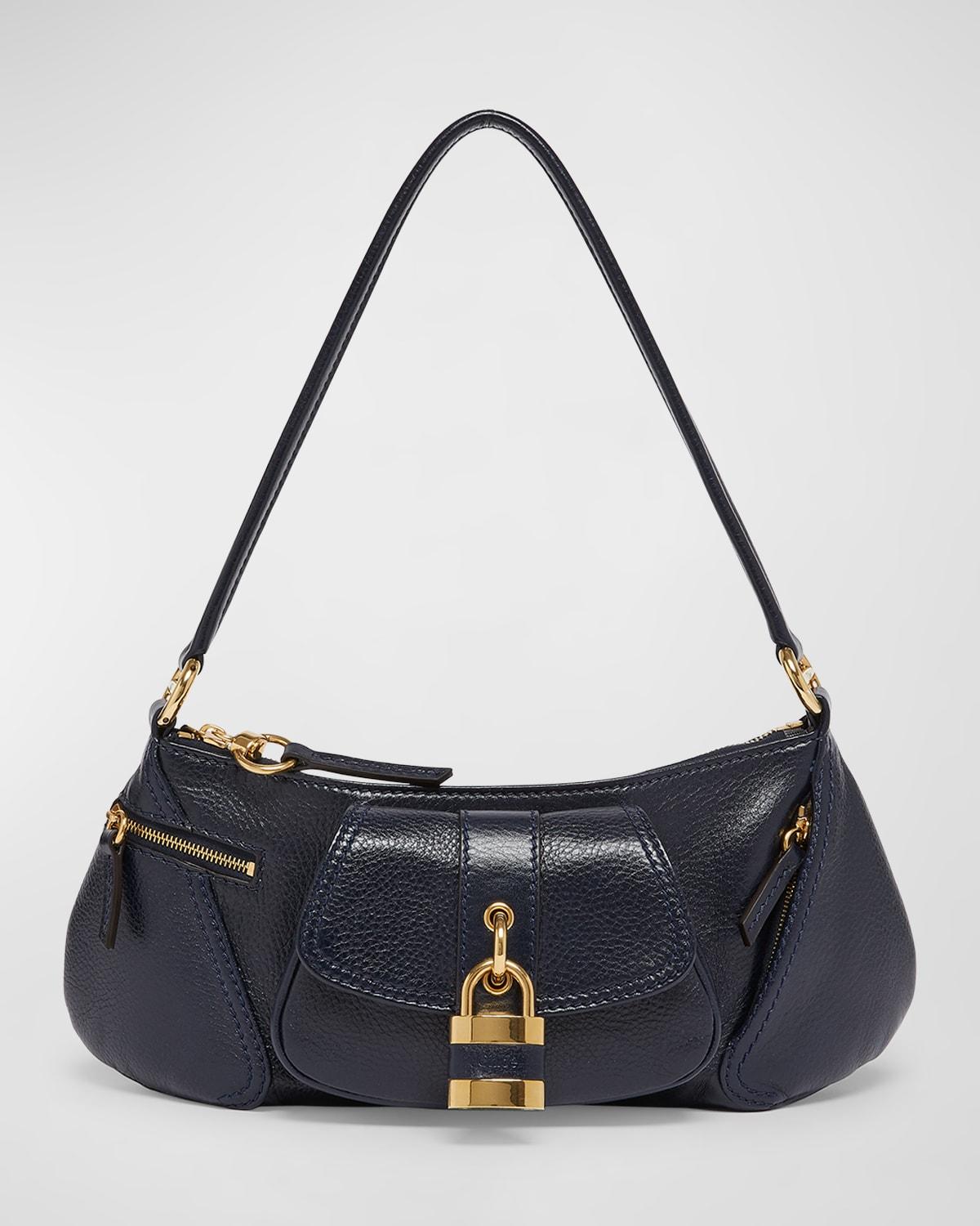 CHLOÉ The 99 Embellished Textured-leather Shoulder Bag In Black Product Image