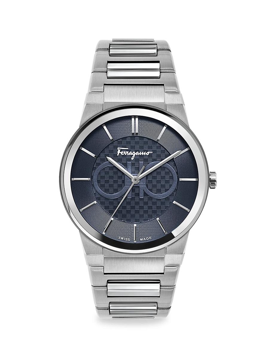Mens Ferragamo Sapphire Stainless Steel Bracelet Watch Product Image
