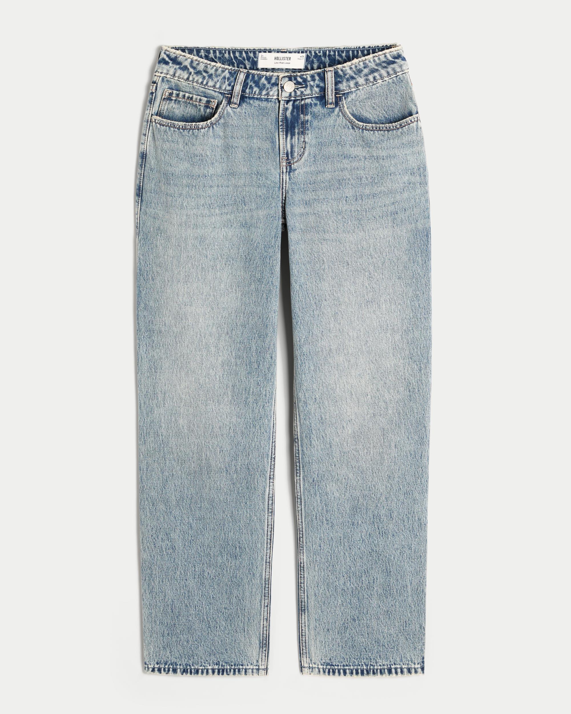 Low-Rise Medium Wash Loose Jeans Product Image