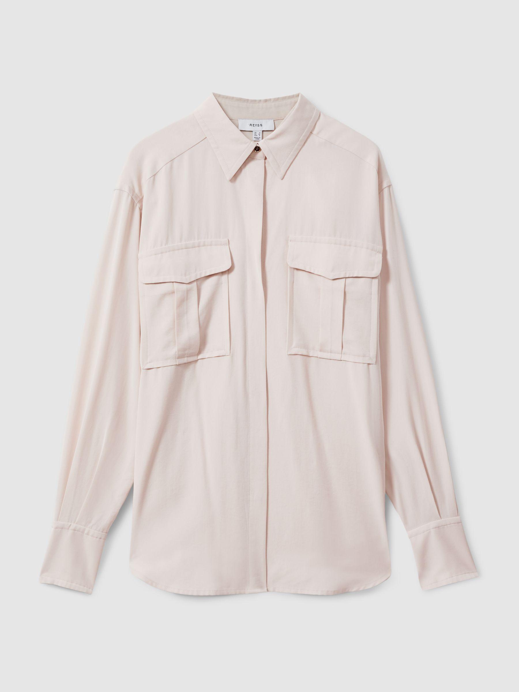 Lyocell Button Through Shirt in Nude Product Image