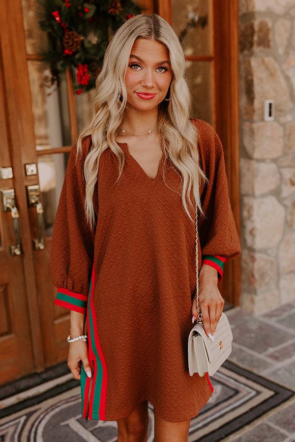 Soho Sleek Mini Dress in Camel Product Image