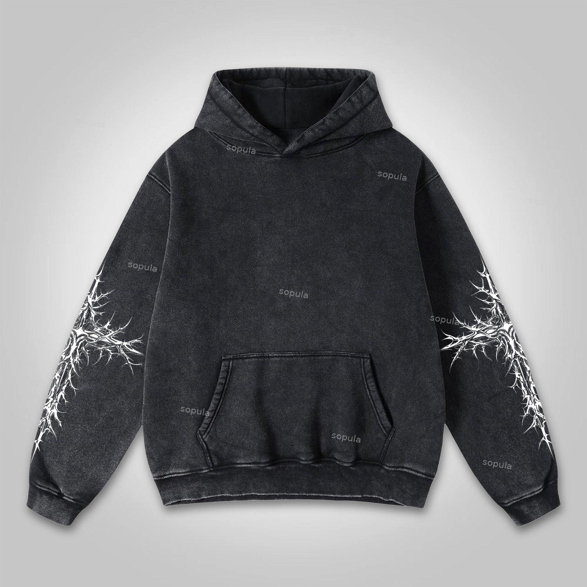 The Illest Villain Mf Doom Graphic Washed Zip-Up Hoodie Product Image