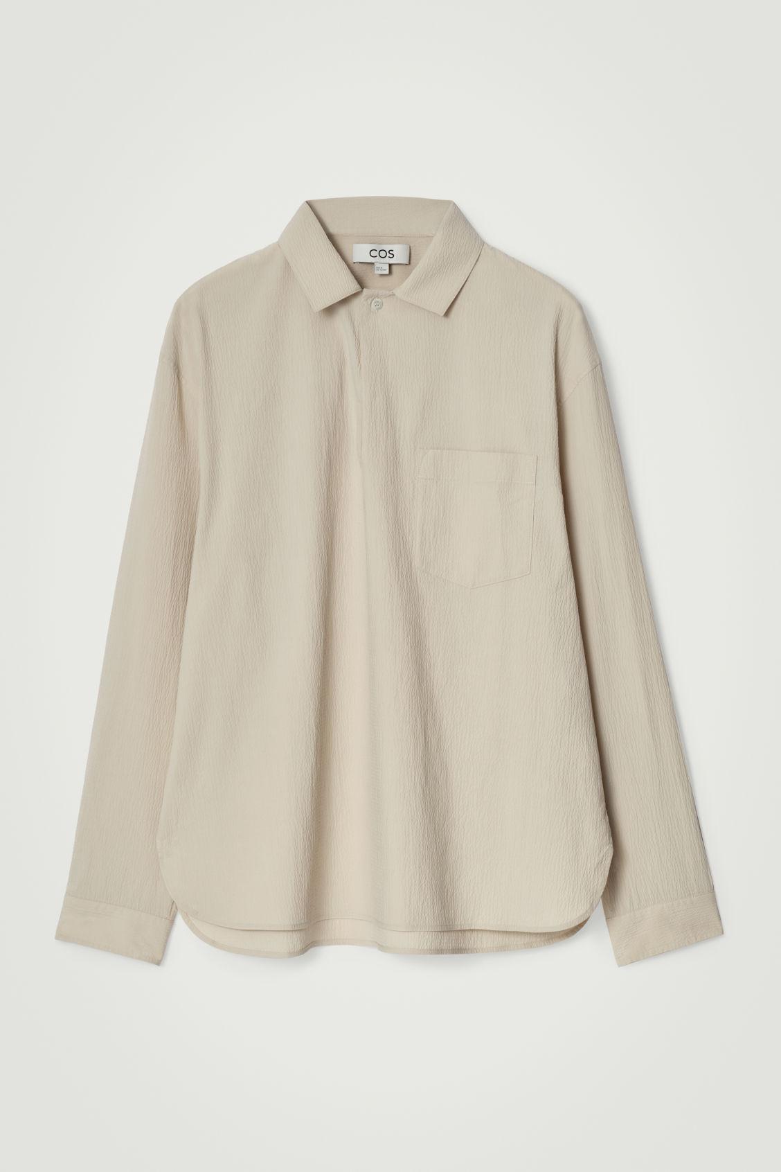 COTTON-SEERSUCKER POPOVER SHIRT Product Image