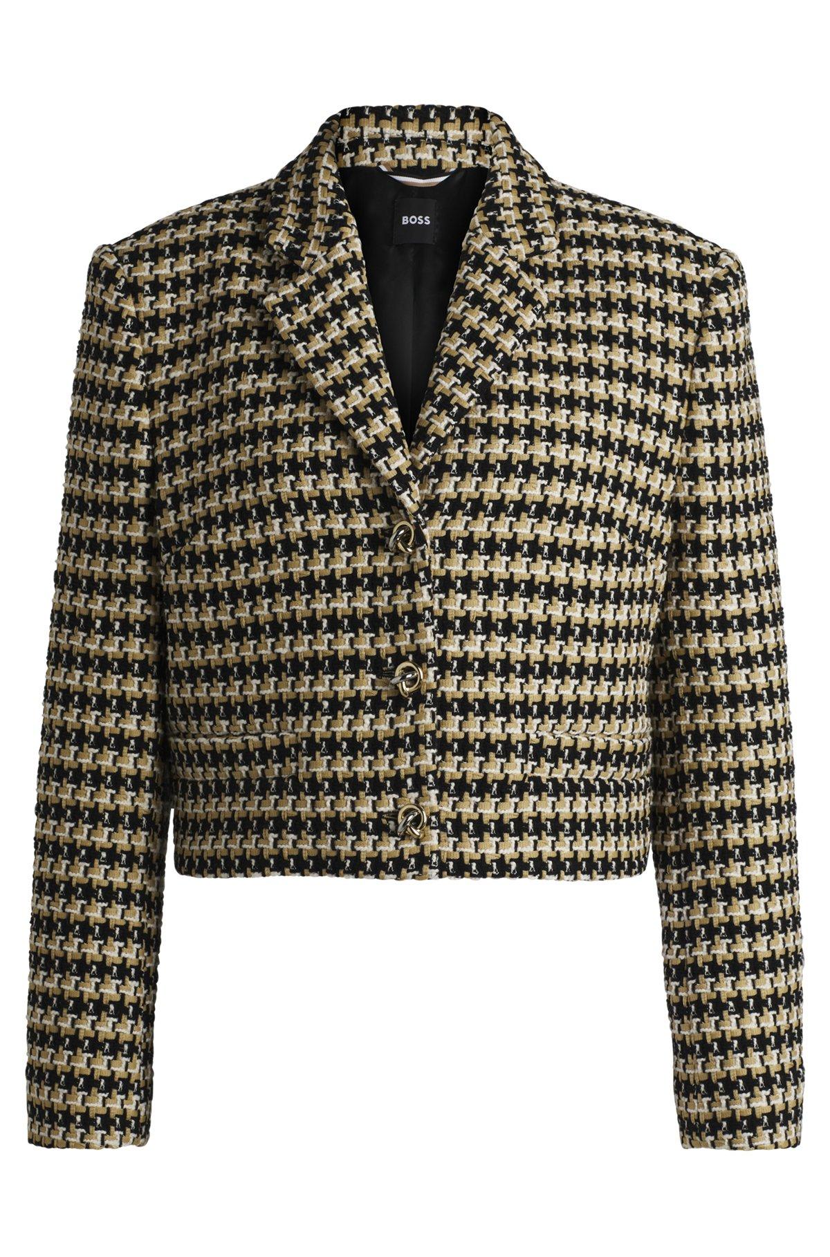 Cropped regular-fit jacket in tweed Product Image