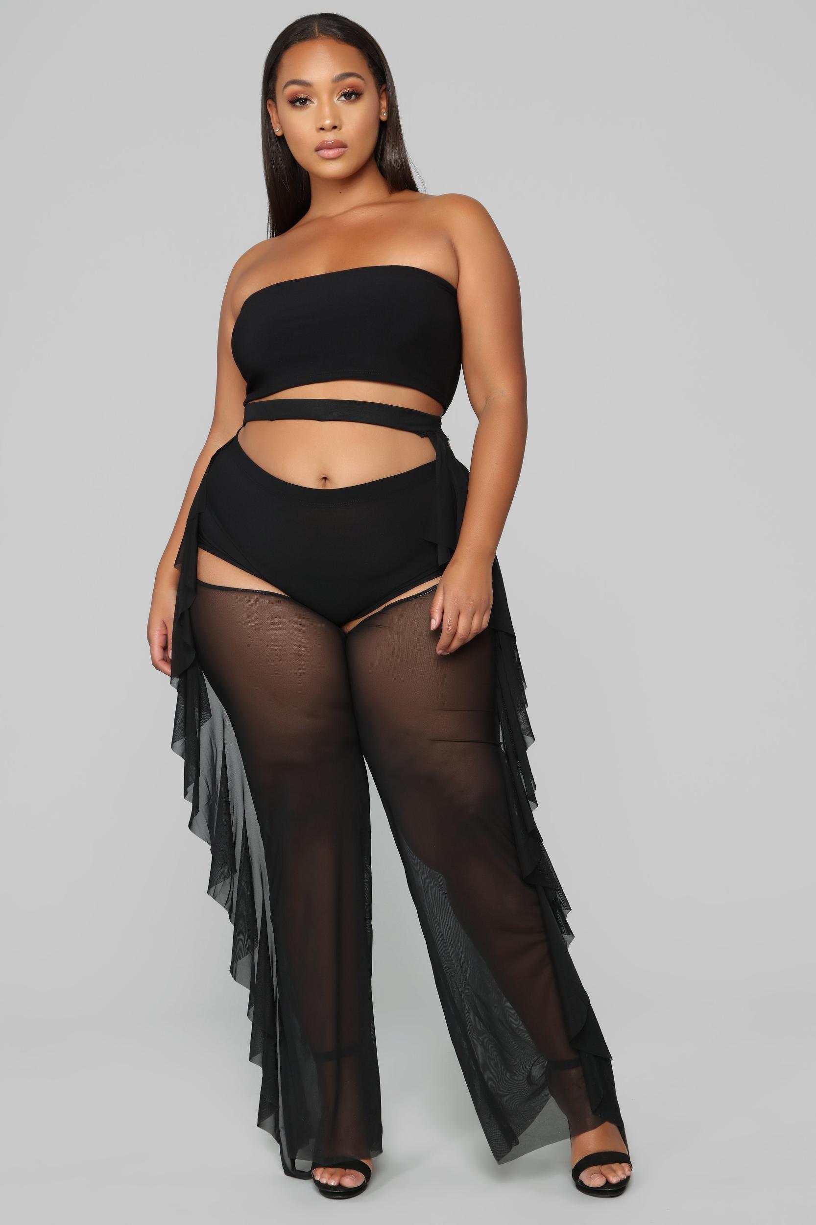 Sunshine See Through Coverup Chaps - Black Product Image