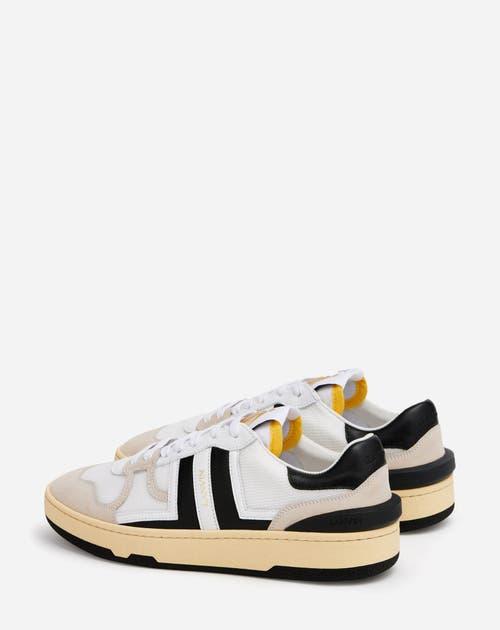 LANVIN Black And White Leather Clay Low Mesh Sneakers Product Image