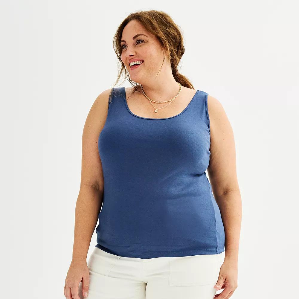Plus Size Sonoma Goods For Life® Everyday Layering Tank, Women's, Size: 4XL, Pledge Blue Product Image