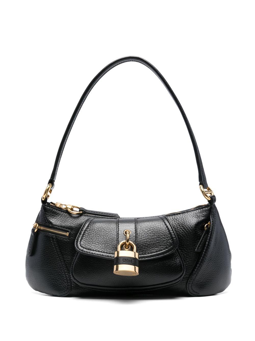 CHLOÉ The 99 Embellished Textured-leather Shoulder Bag In Black Product Image