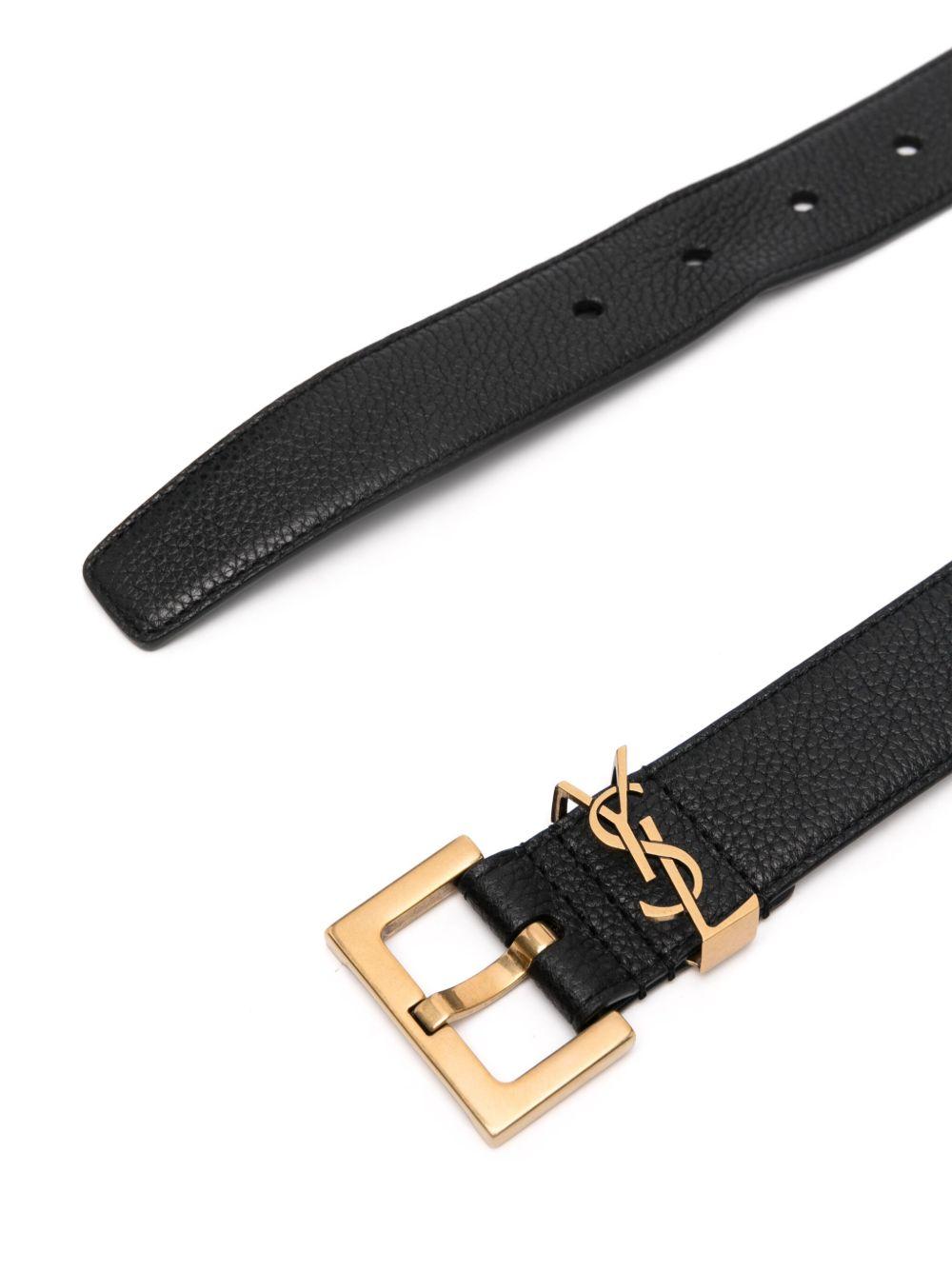 monogram-logo wide leather belt Product Image