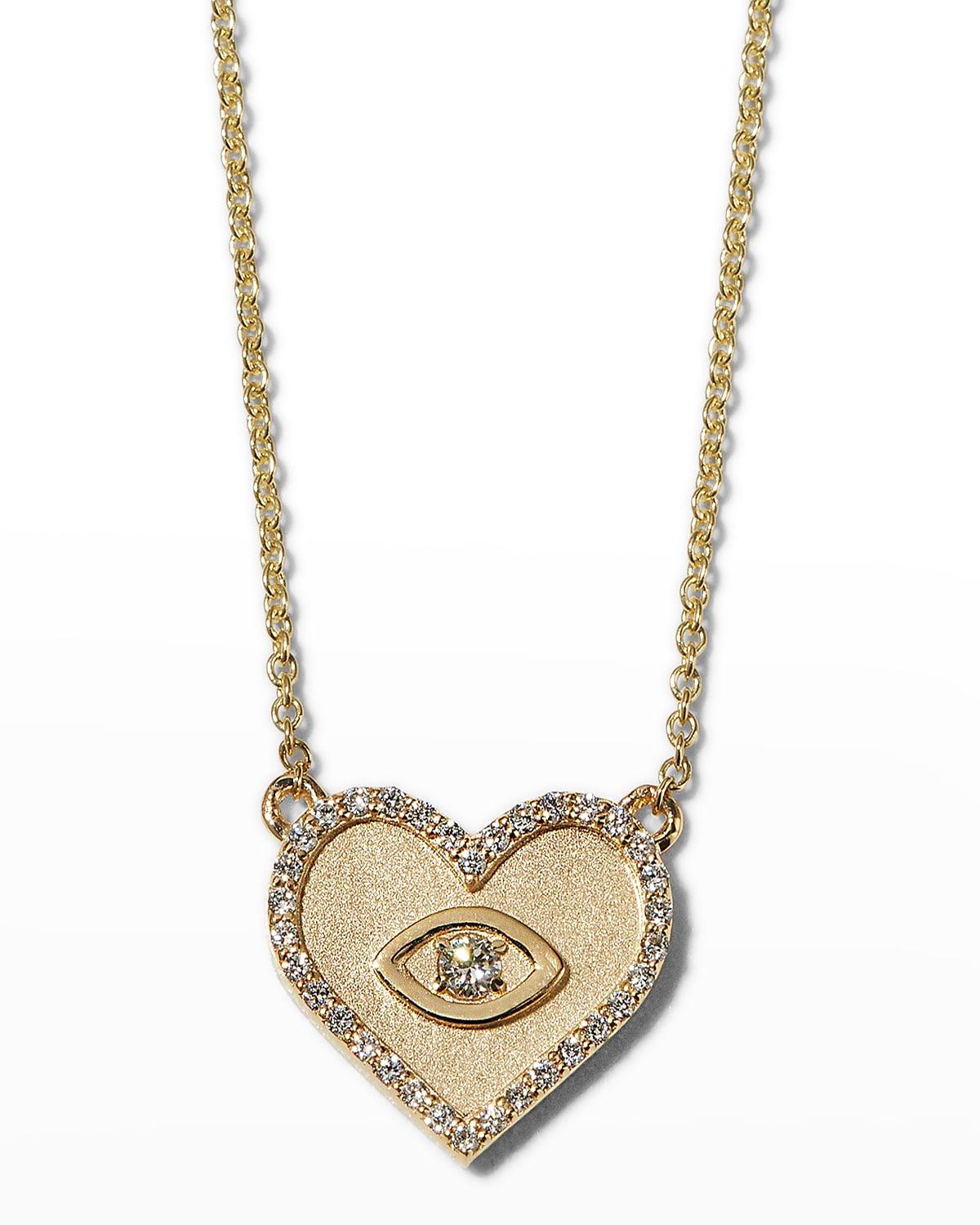 Womens Medium 14K & Diamond Heart Necklace Product Image