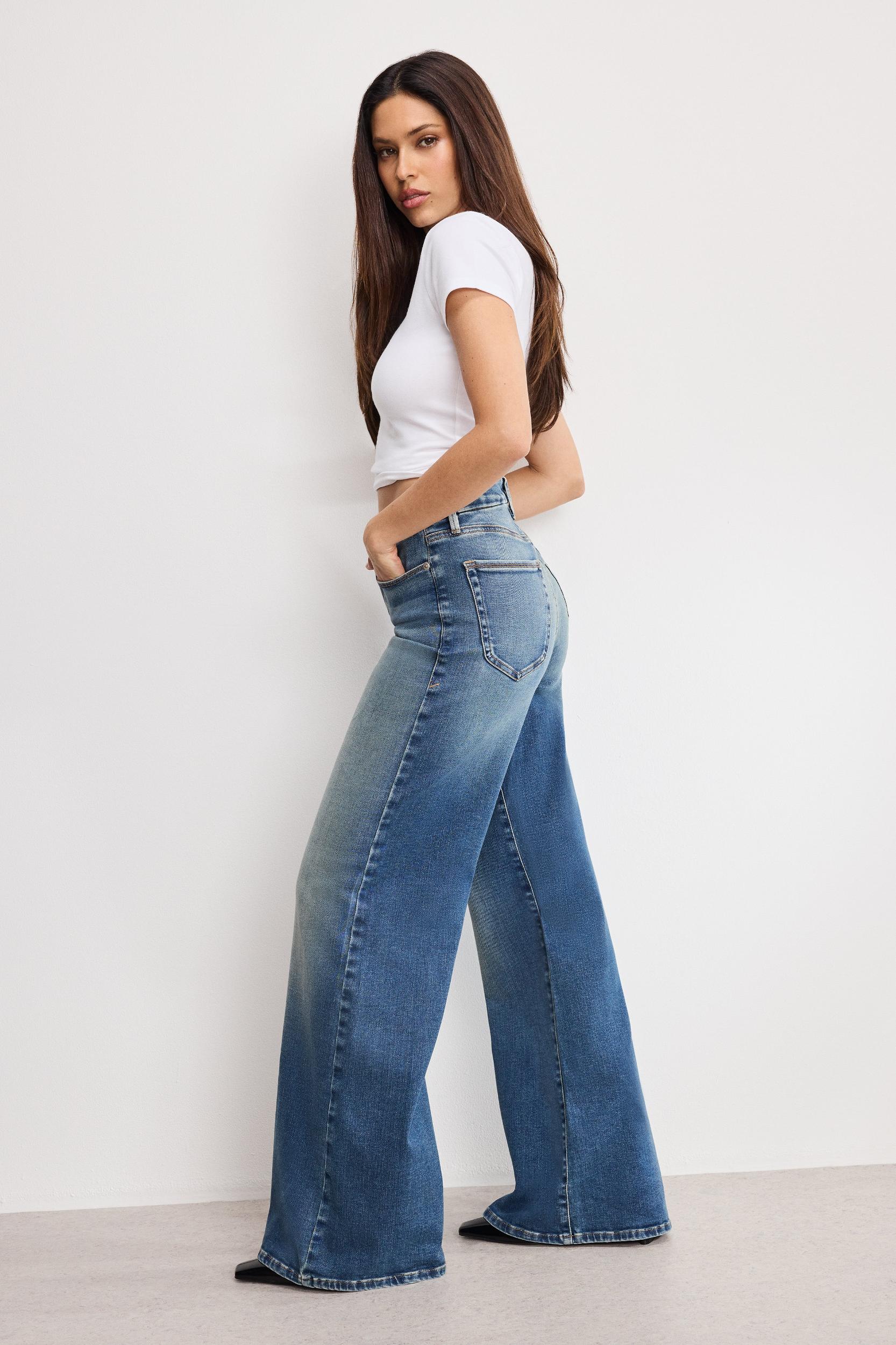 SOFT TECH GOOD WAIST PALAZZO JEANS | INDIGO986 Product Image