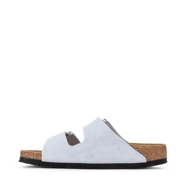 Womens Birkenstock Arizona Soft Footbed Slide Sandal - Baby Blue Product Image