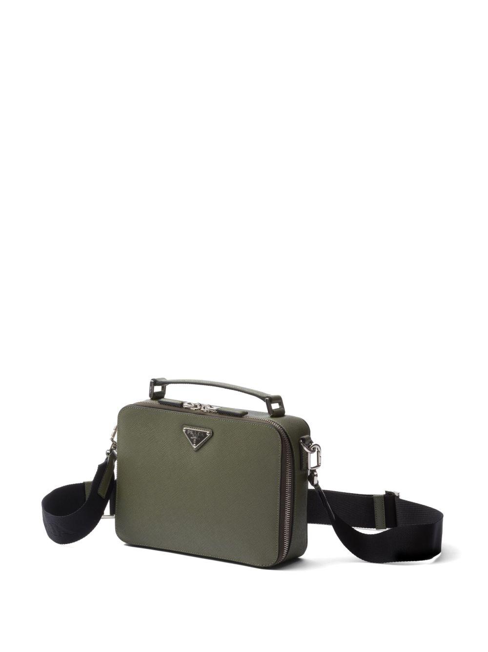 Saffiano medium enamel triangle logo two-way bag Product Image