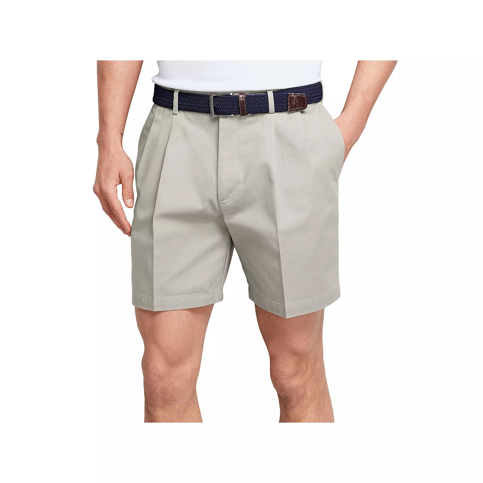 Men's Lands' End Comfort Waist 6-inch No-Iron Pleated Chino Shorts,  Product Image