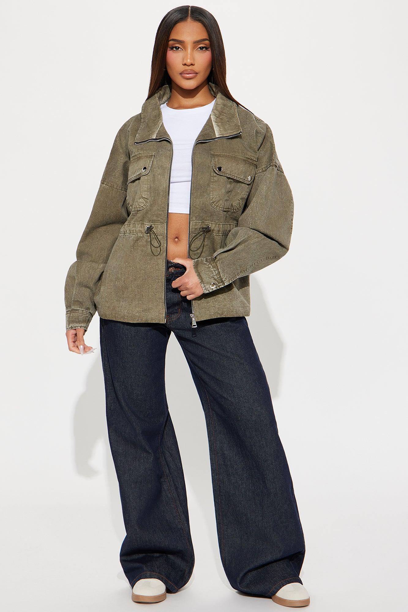 Rocky Washed Utility Jacket - Olive Female Product Image