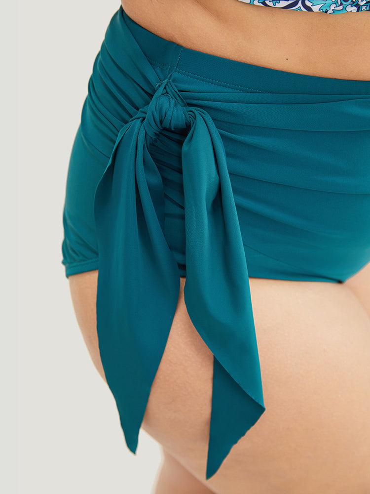 Knotted Side Ruched Bikini Bottom Female Product Image