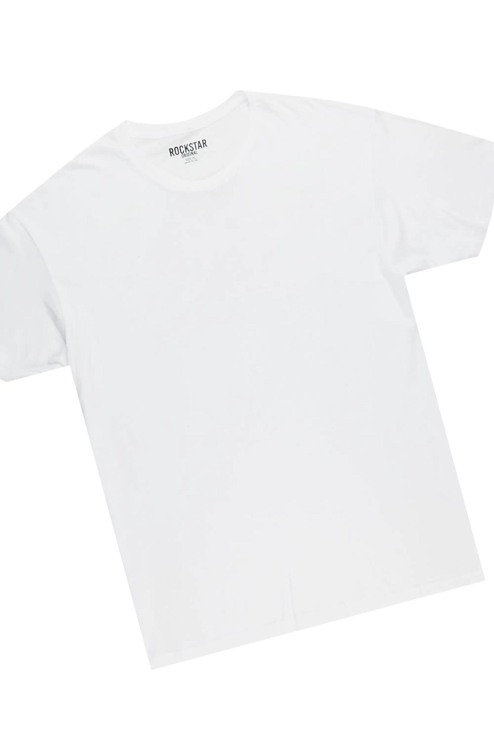 Basic White/Red T-Shirt/Stacked Track Pant Set Male Product Image