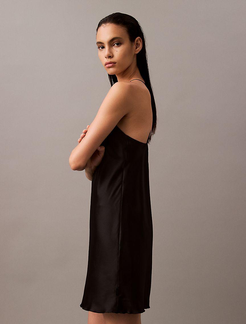 Satin Crossback Slip Dress Product Image