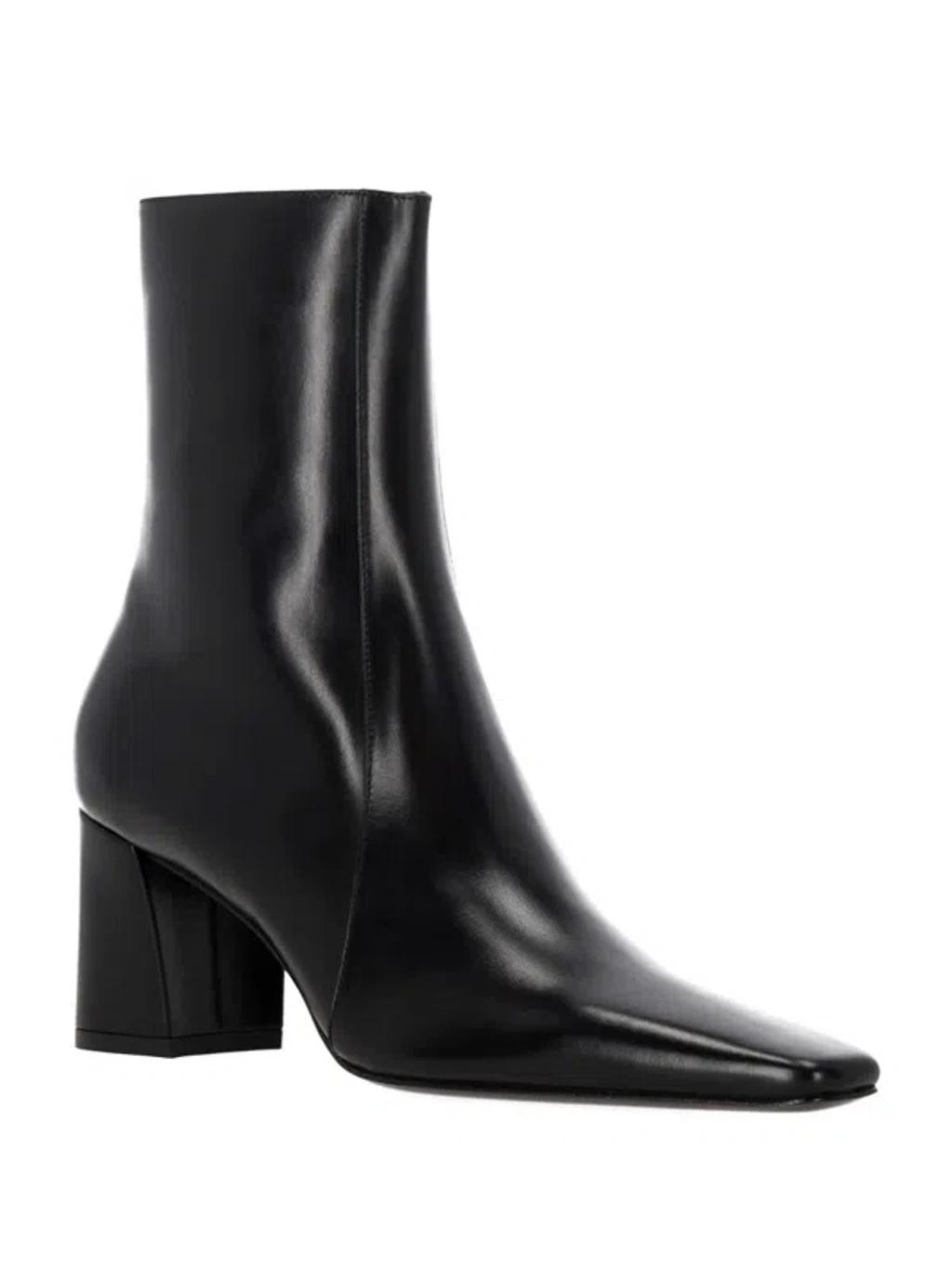 SAINT LAURENT Rainer 75 Patent Leather Ankle Boots In Black Product Image