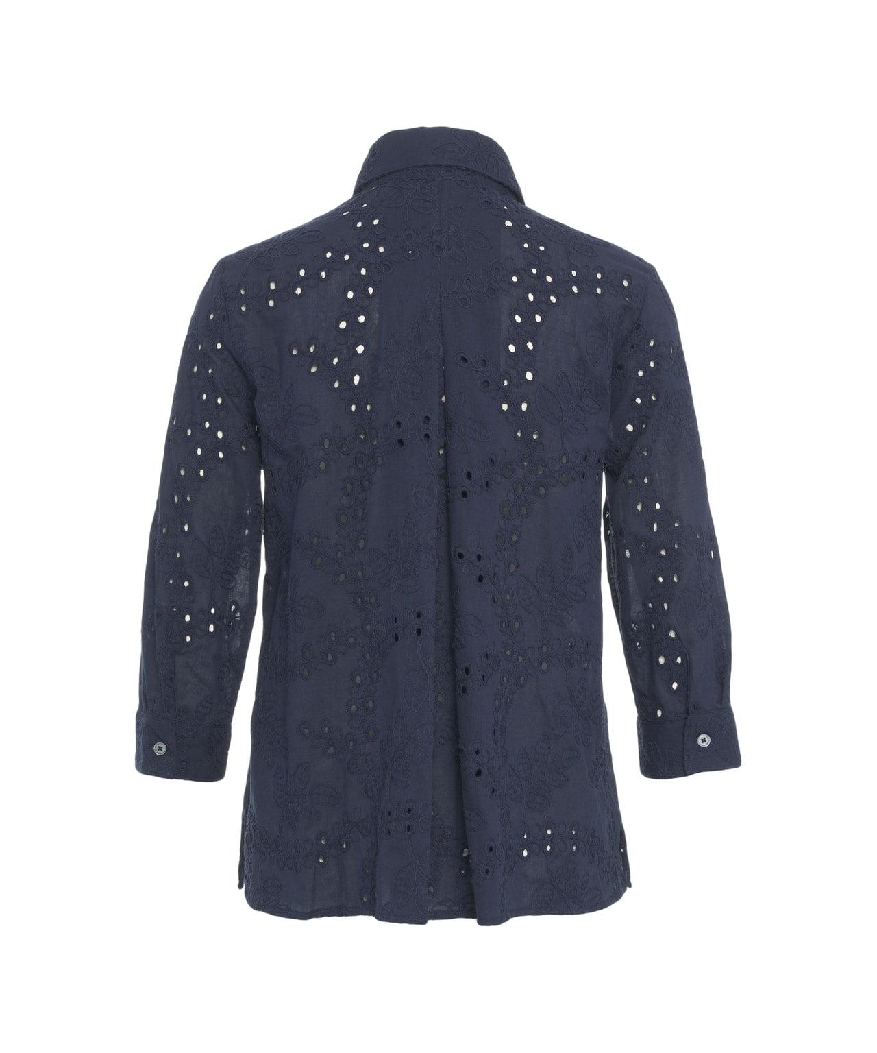 Blouse with perforated embroidery Product Image