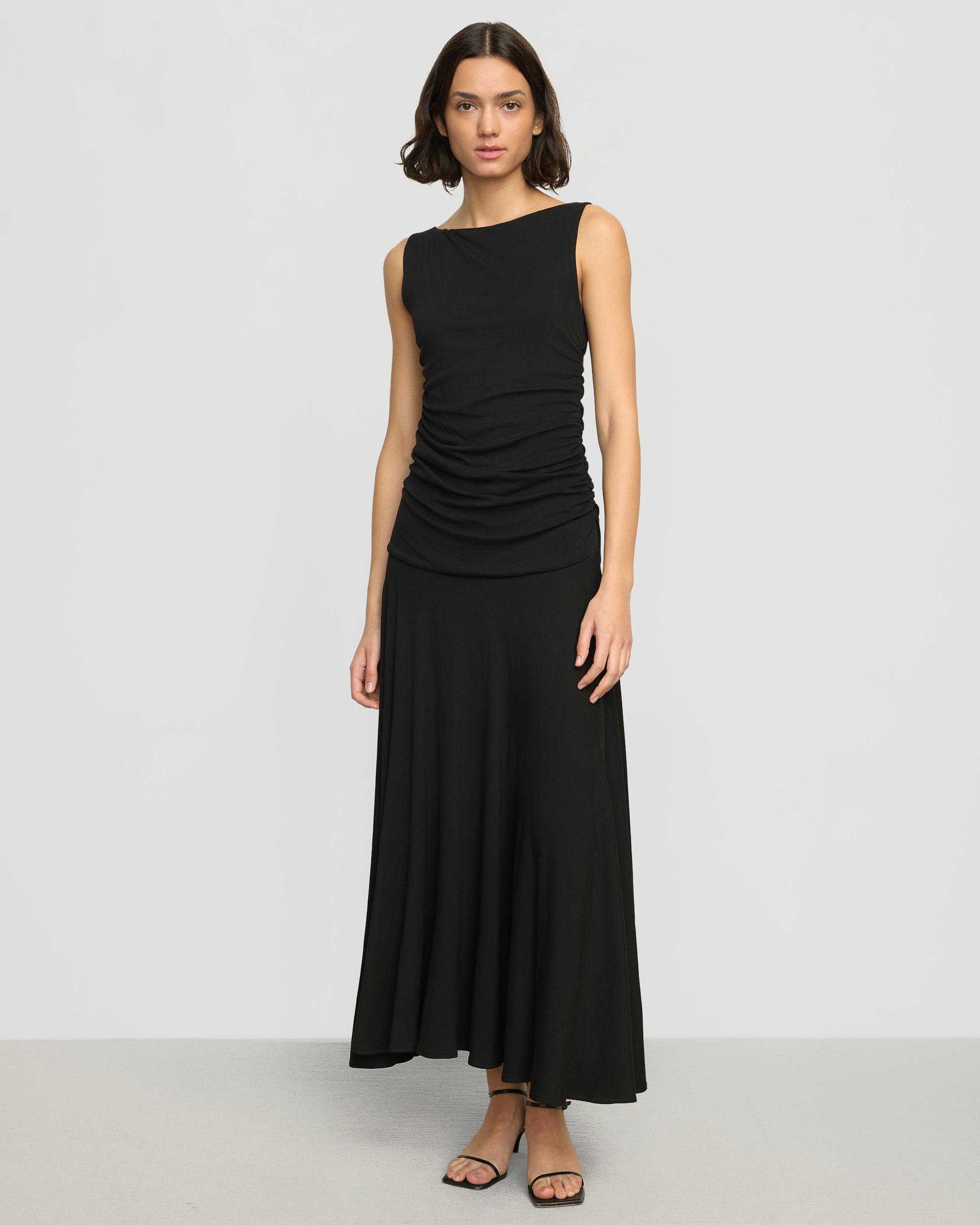 Tamsin Ruched Drop-Waist Maxi Dress Product Image