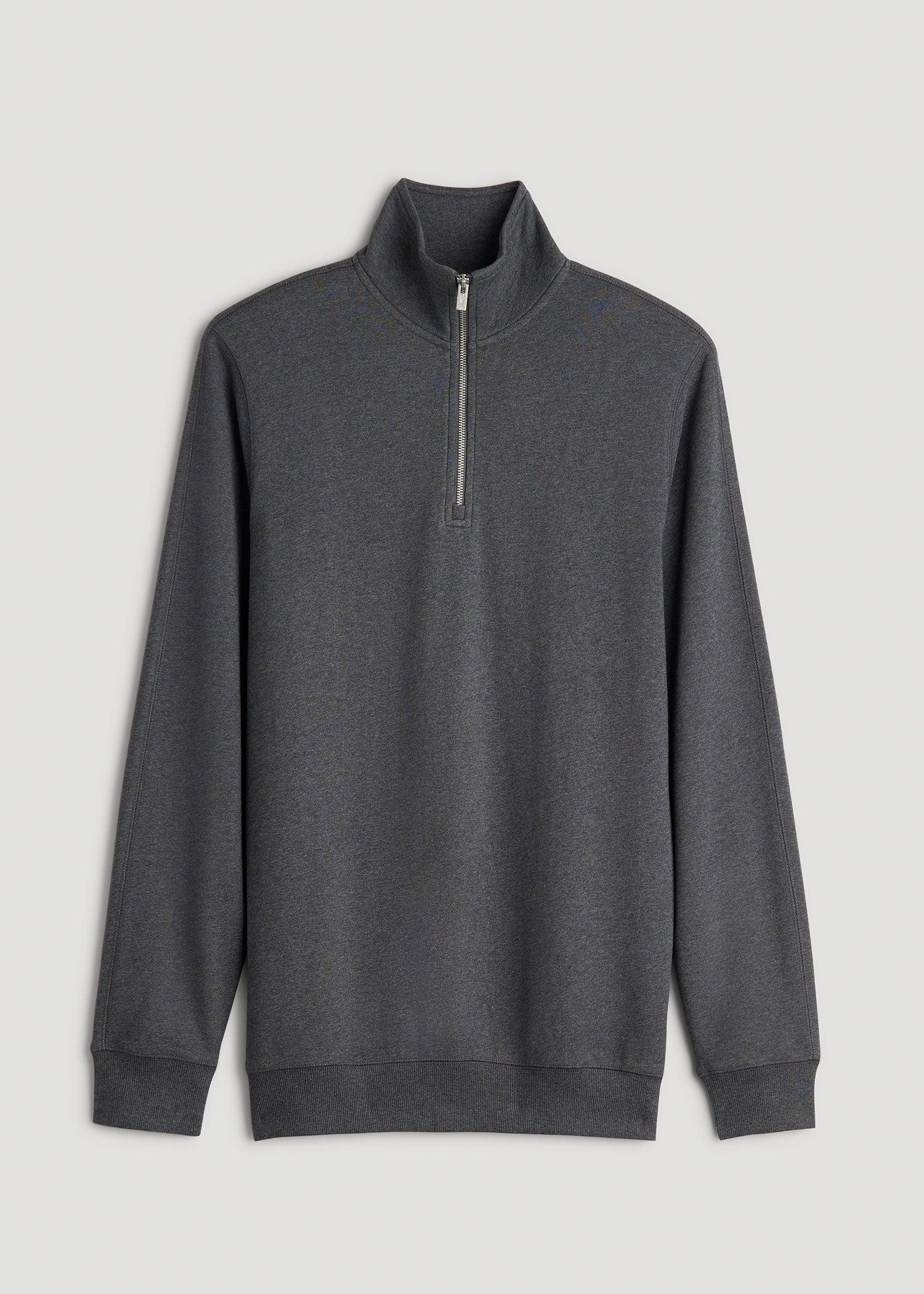 Wearever 2.0 French Terry Quarter-Zip Sweatshirt for Tall Men in Charcoal Mix Male Product Image