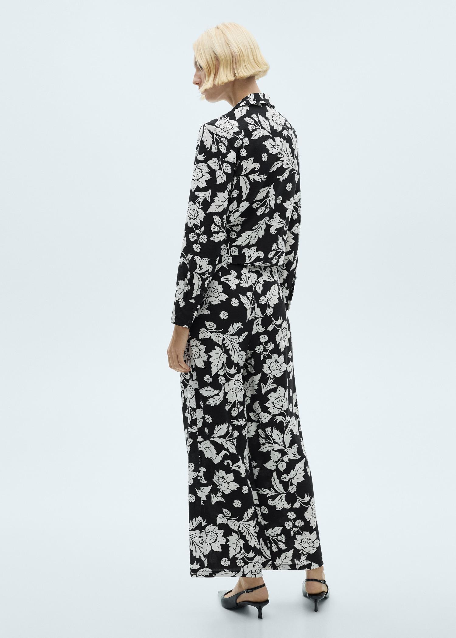 Floral print straight pants - Women | MANGO USA Product Image