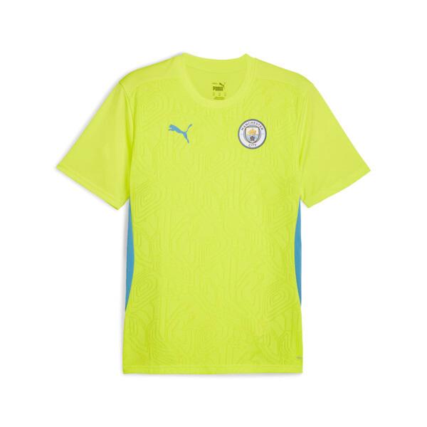 PUMA Manchester City Men's Training Soccer Jersey in Yellow Glow/Magic Blue Product Image