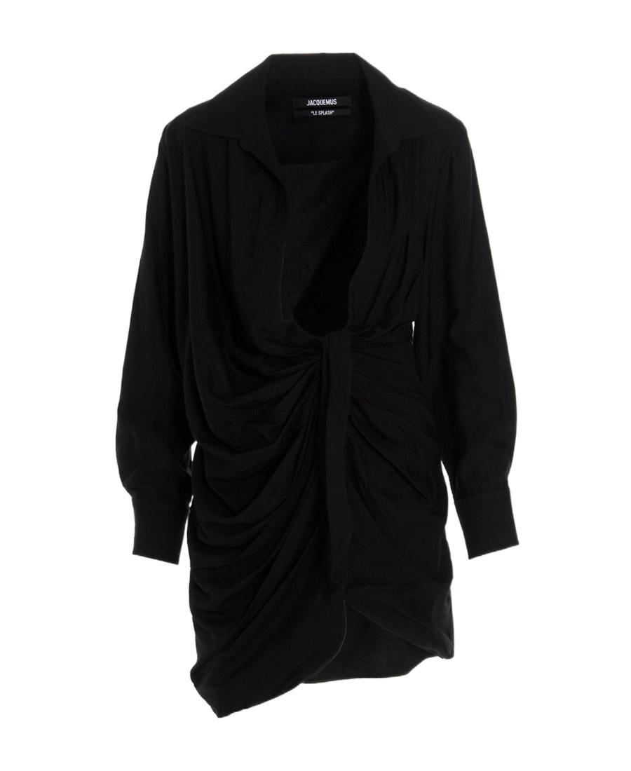 JACQUEMUS La Robe Bahia Viscose Jersey Mini Dress In Black Product Image