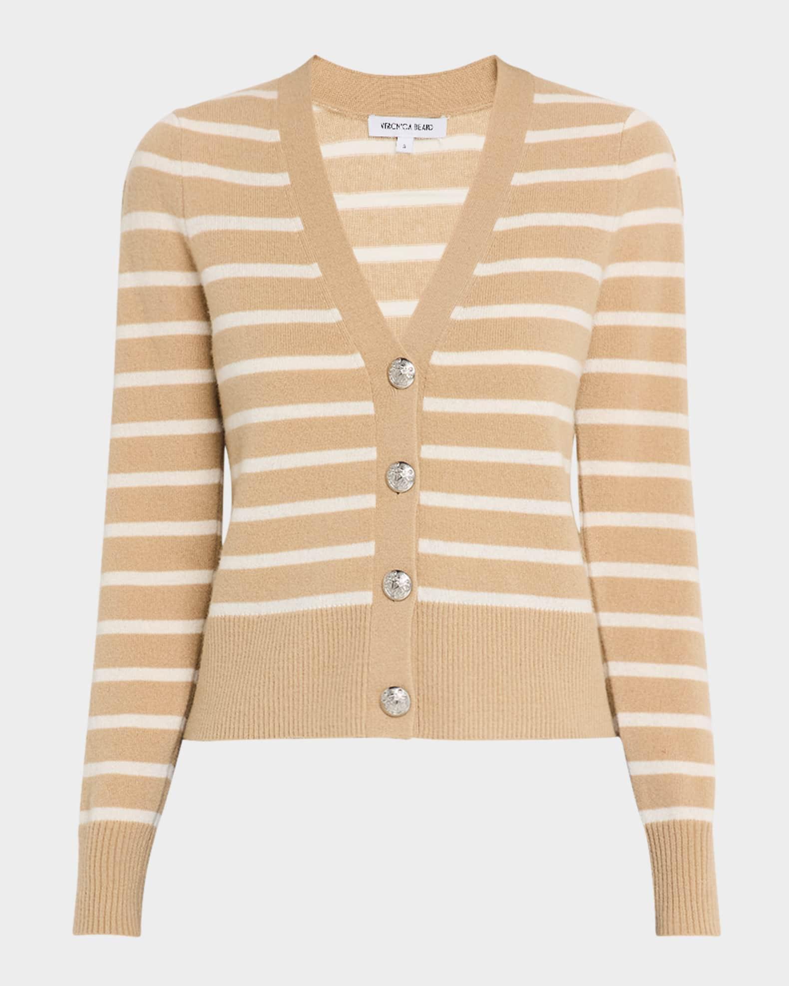 Solene Stripe Cashmere Cardigan Product Image