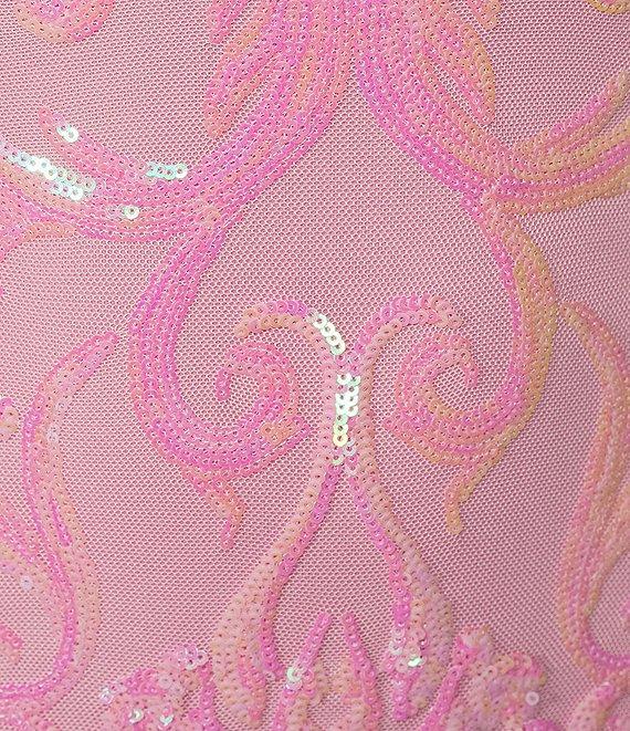 B. Darlin Pattern Sequin V-Neck Bungee Strap Bodycon Dress Product Image