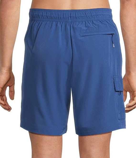 Caribbean Big & Tall Coastal Cargo 8#double; Inseam Solid Swim Trunks Product Image