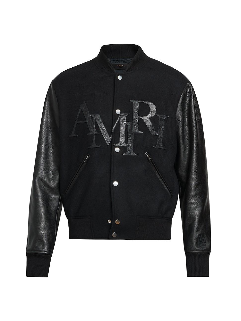 Mens Staggered Wool Varsity Jacket Product Image