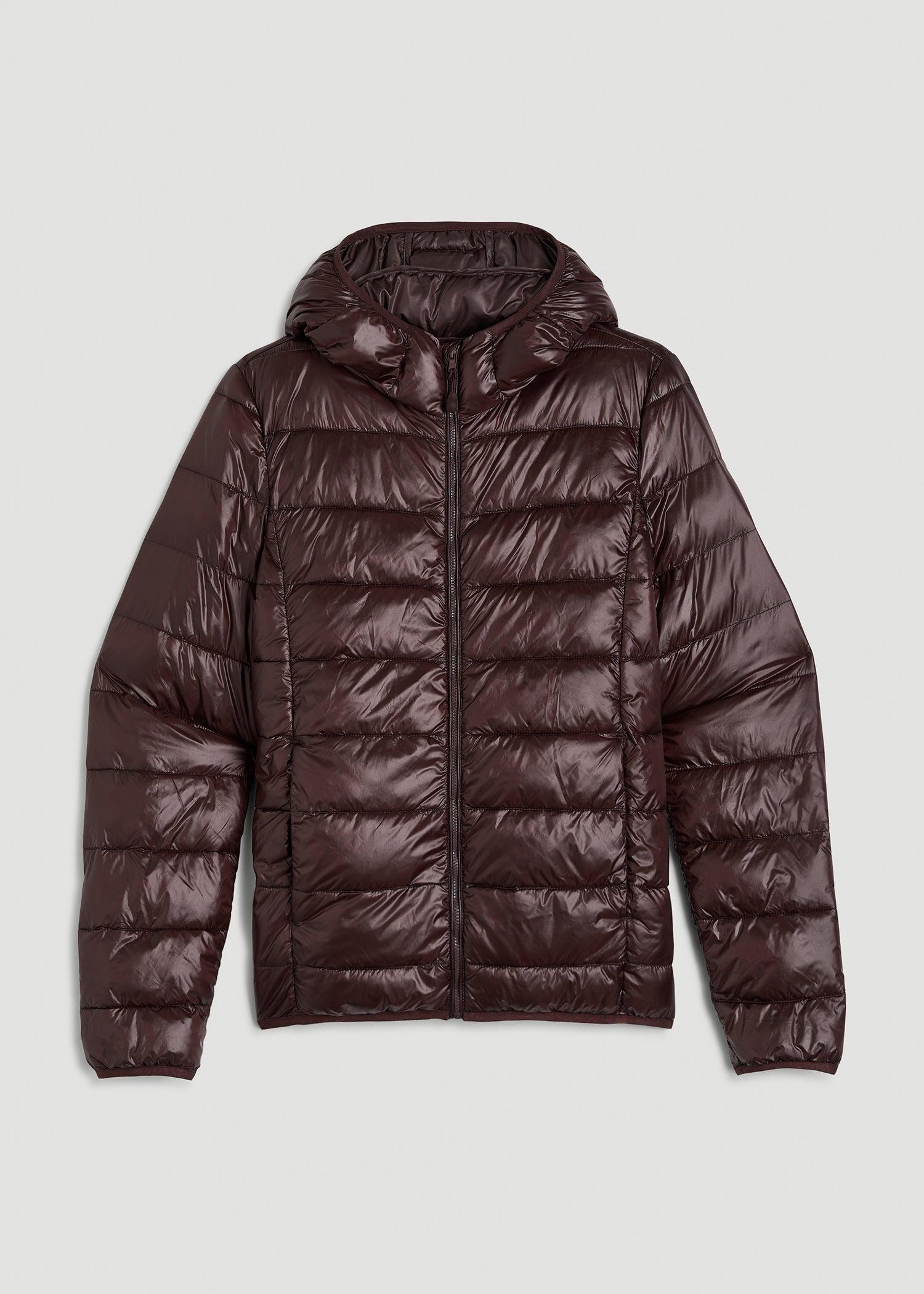 Packable Short Puffer Jacket for Tall Women in Oxblood Female Product Image