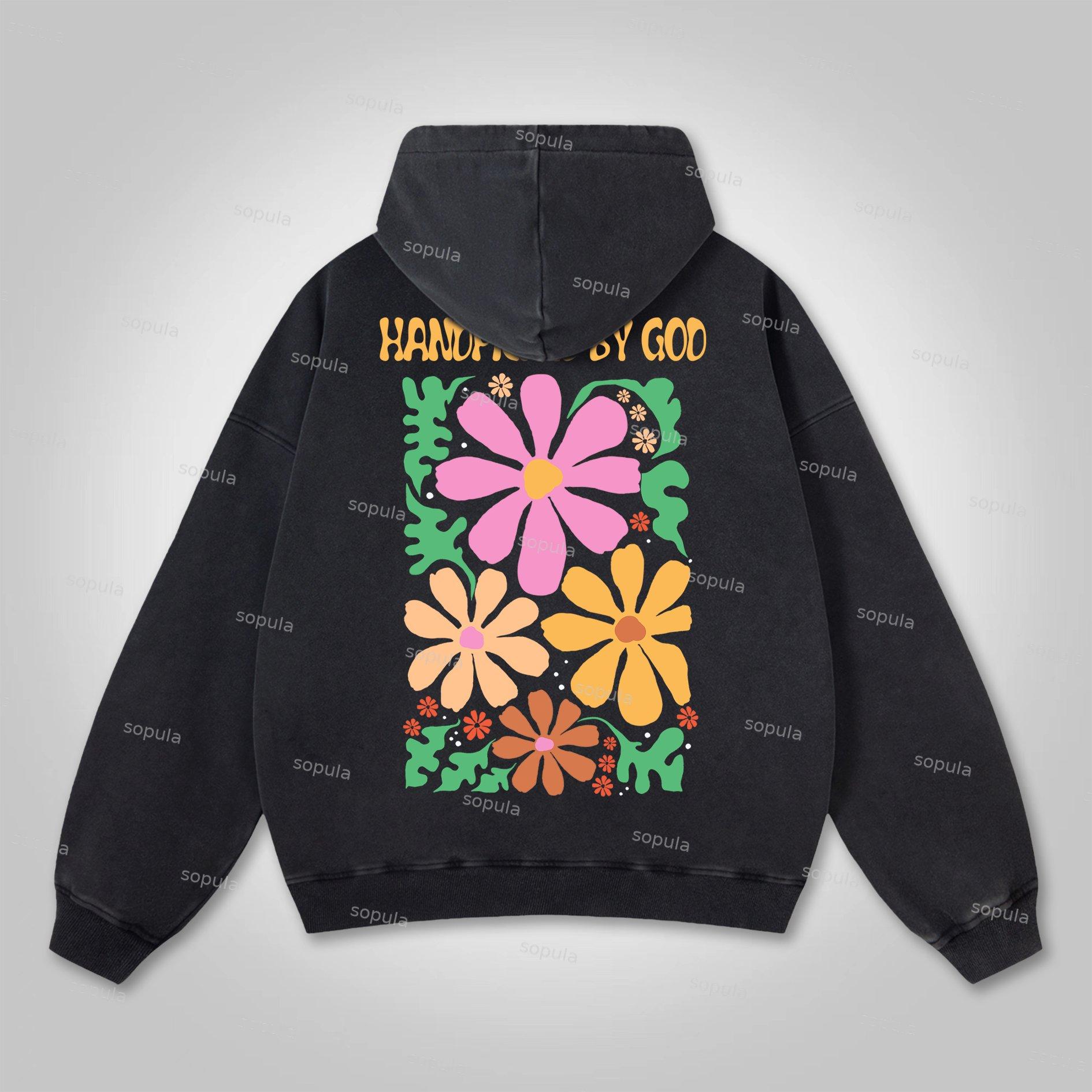 Vintage Fraternal Double Cross Graphic Acid Washed Oversized Hoodie Product Image