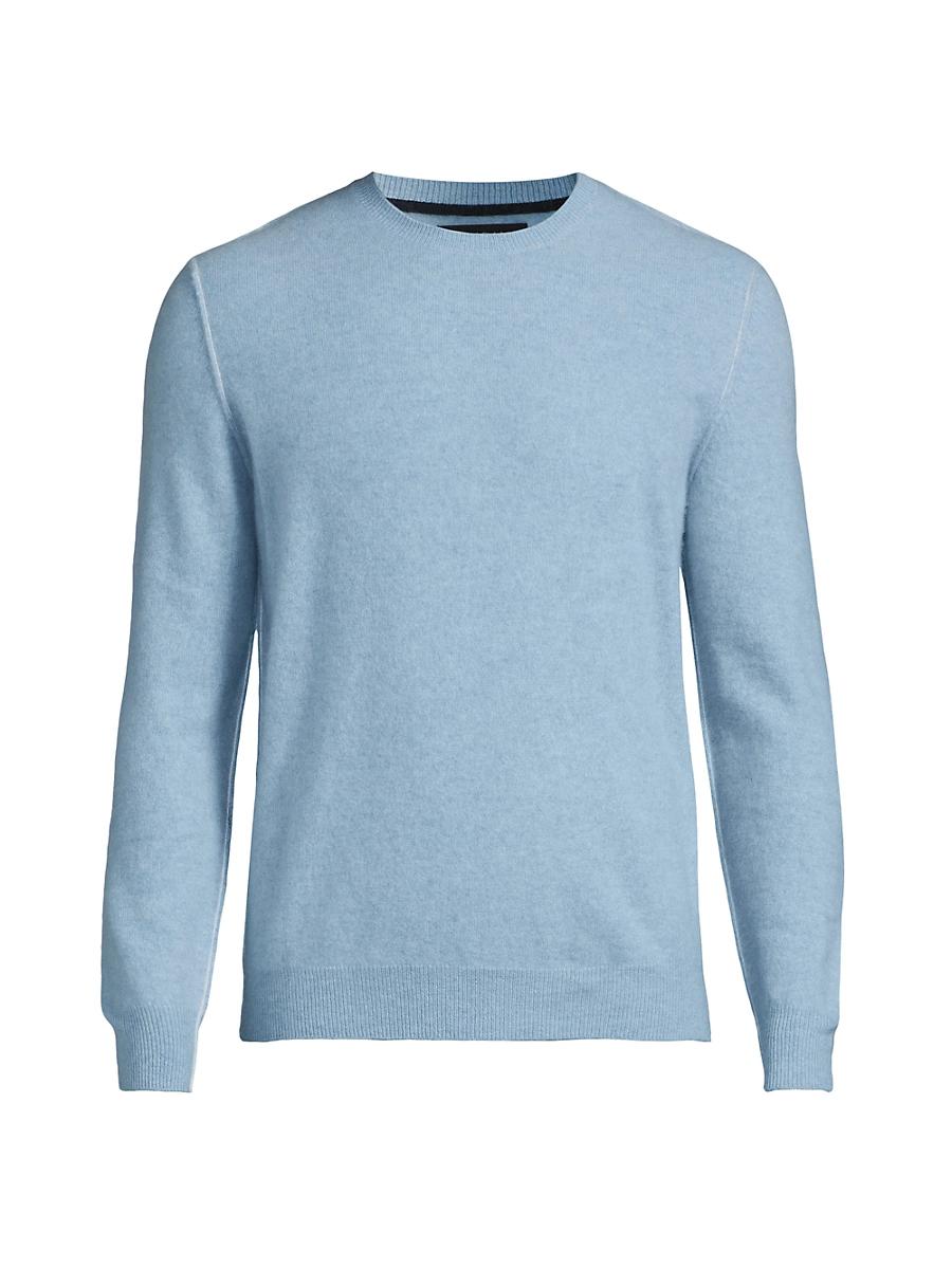 Mens Contrast-Trimmed Cashmere Crewneck Sweater Product Image