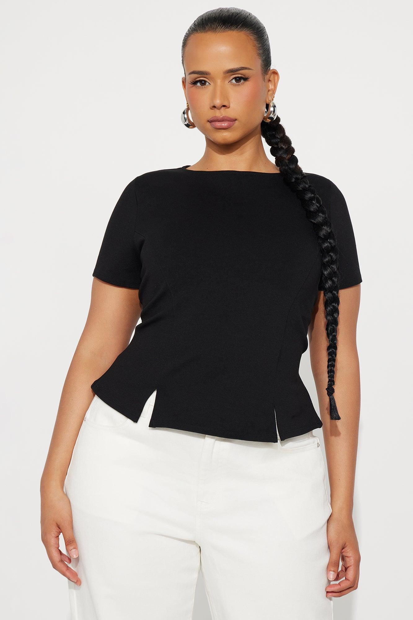 Leola Short Sleeve Top - Black Female Product Image